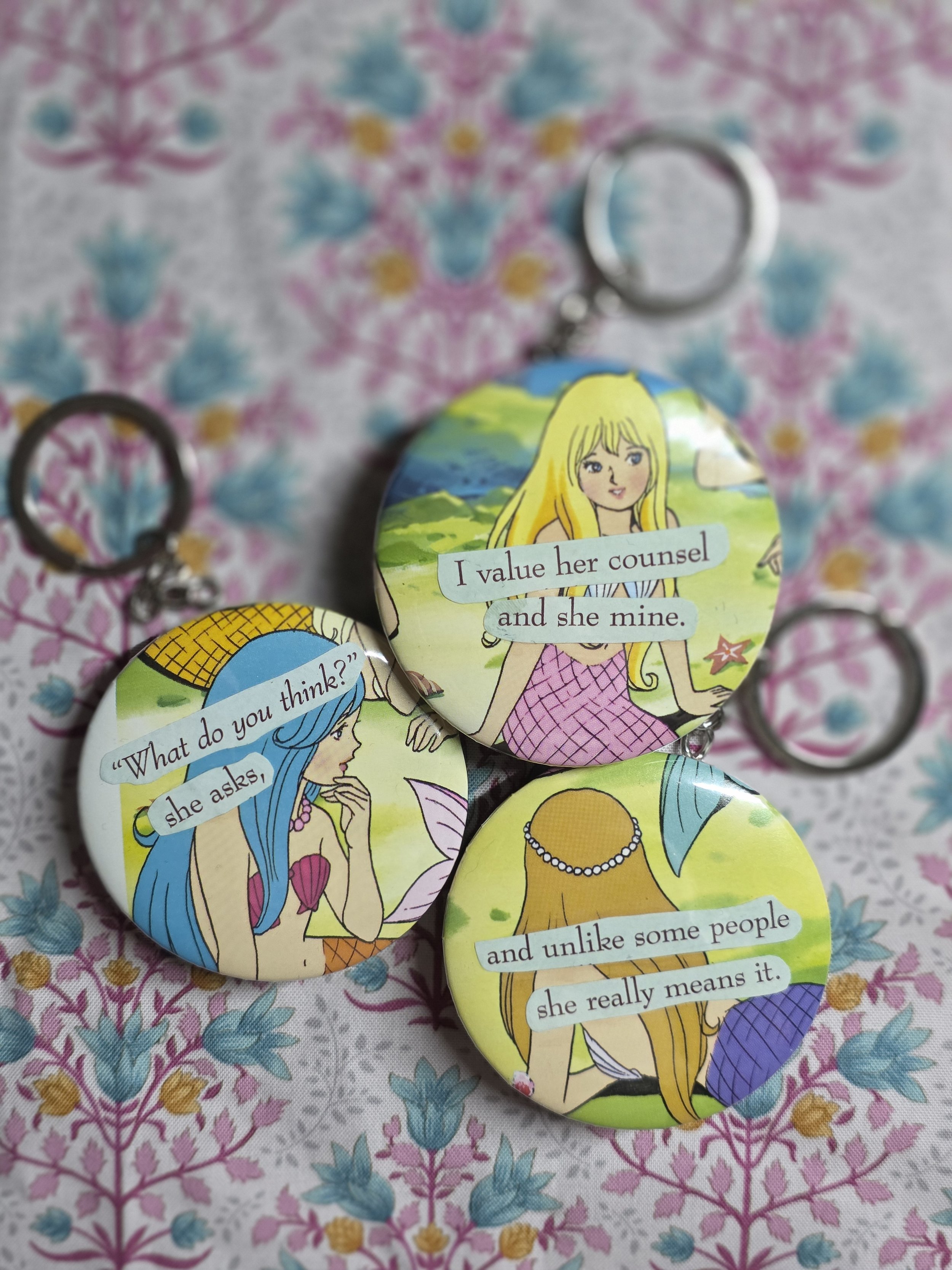 "What do you think?" Mermaid Keychain Set