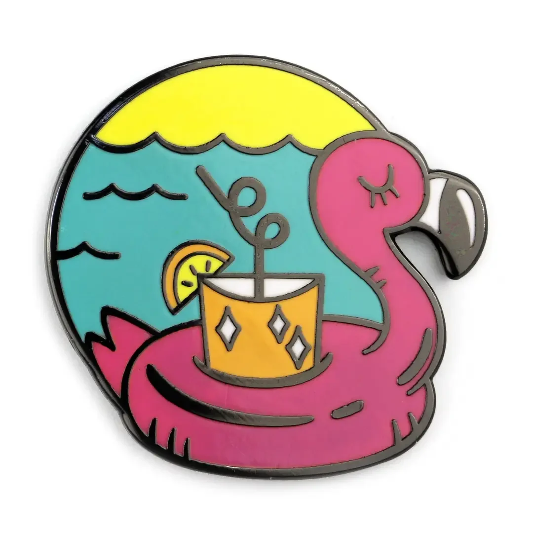 Flamingo Floatie Enamel Pin
