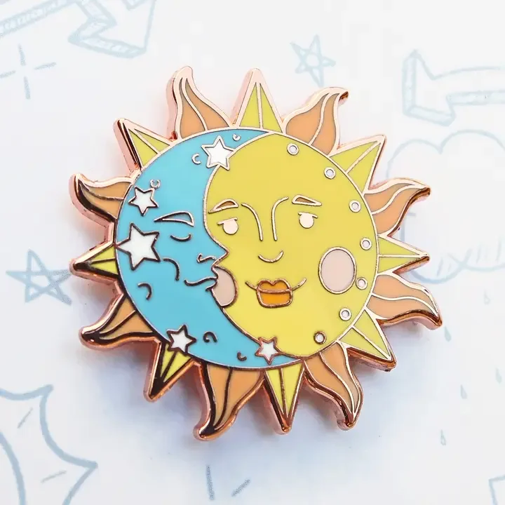 Celestial Sun & Moon Enamel Pin