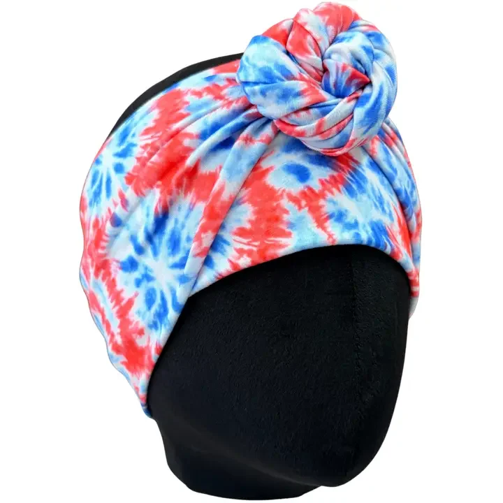 Red, White & Blue Tie Dye Wrap Headband