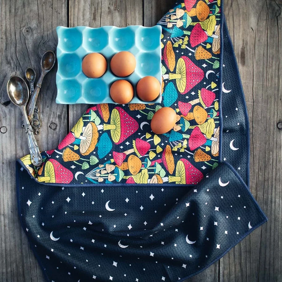 Midnight Mushroom Quick Dry Tea Towel