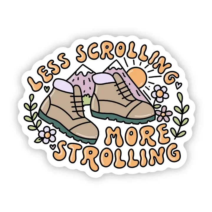 Less Scrolling Vinyl Sticker
