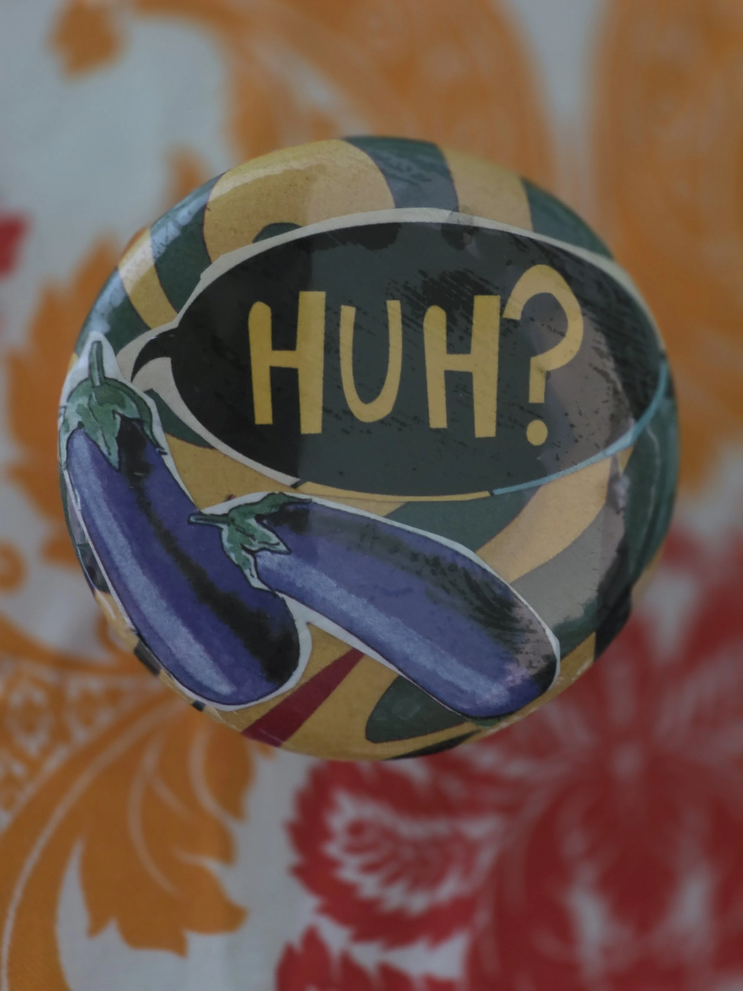 Eggplant Confusion Pin