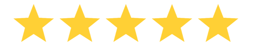 Six yellow stars arranged in a horizontal line on a black background.