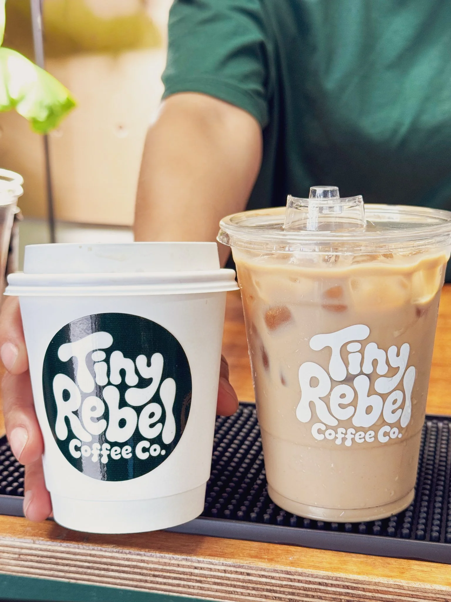 Tiny Rebel Coffee Co. mobile coffee cart setup serving hot and iced coffee in Orange County and Los Angeles