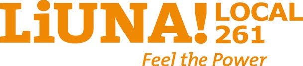 LiUNA! Local 261 logo with slogan 'Feel the Power' in orange text.