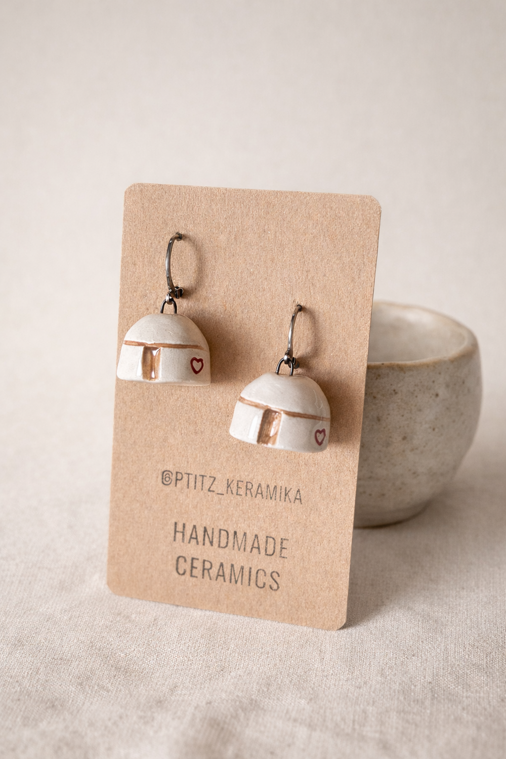 Ceramic Yurt Earrings
