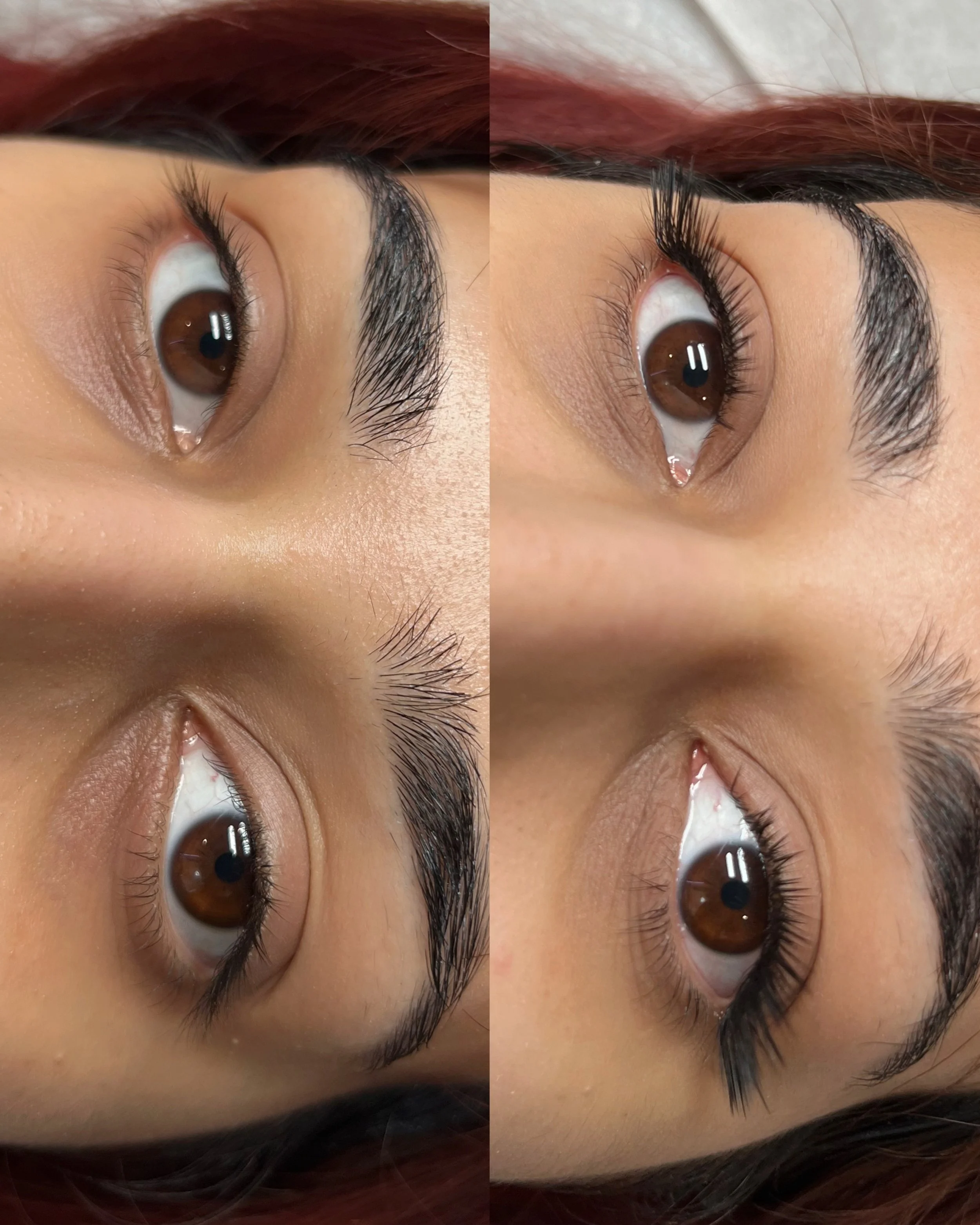 Wetlook lash extensions with M curl
