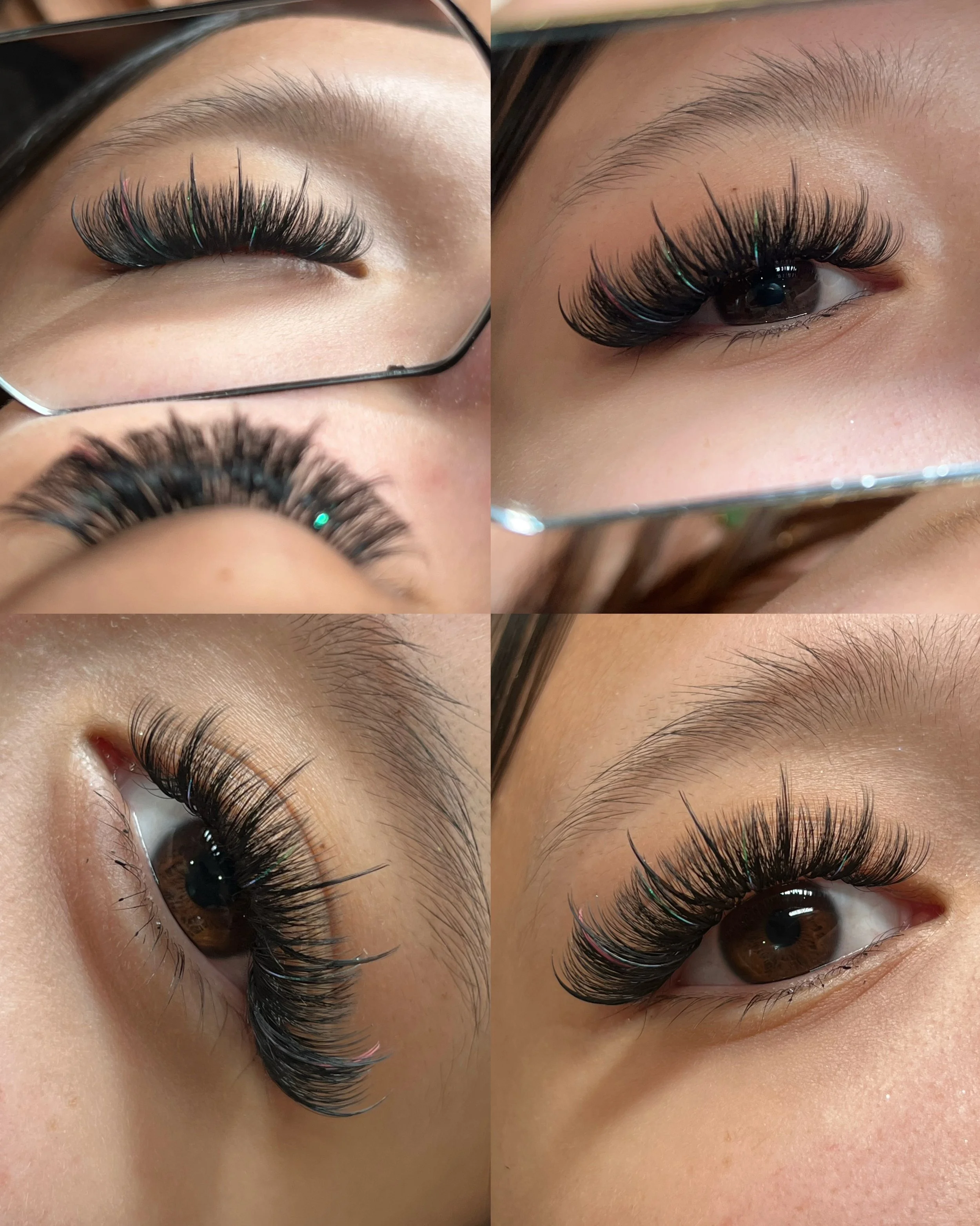 wispy volume mix aurora color lashes