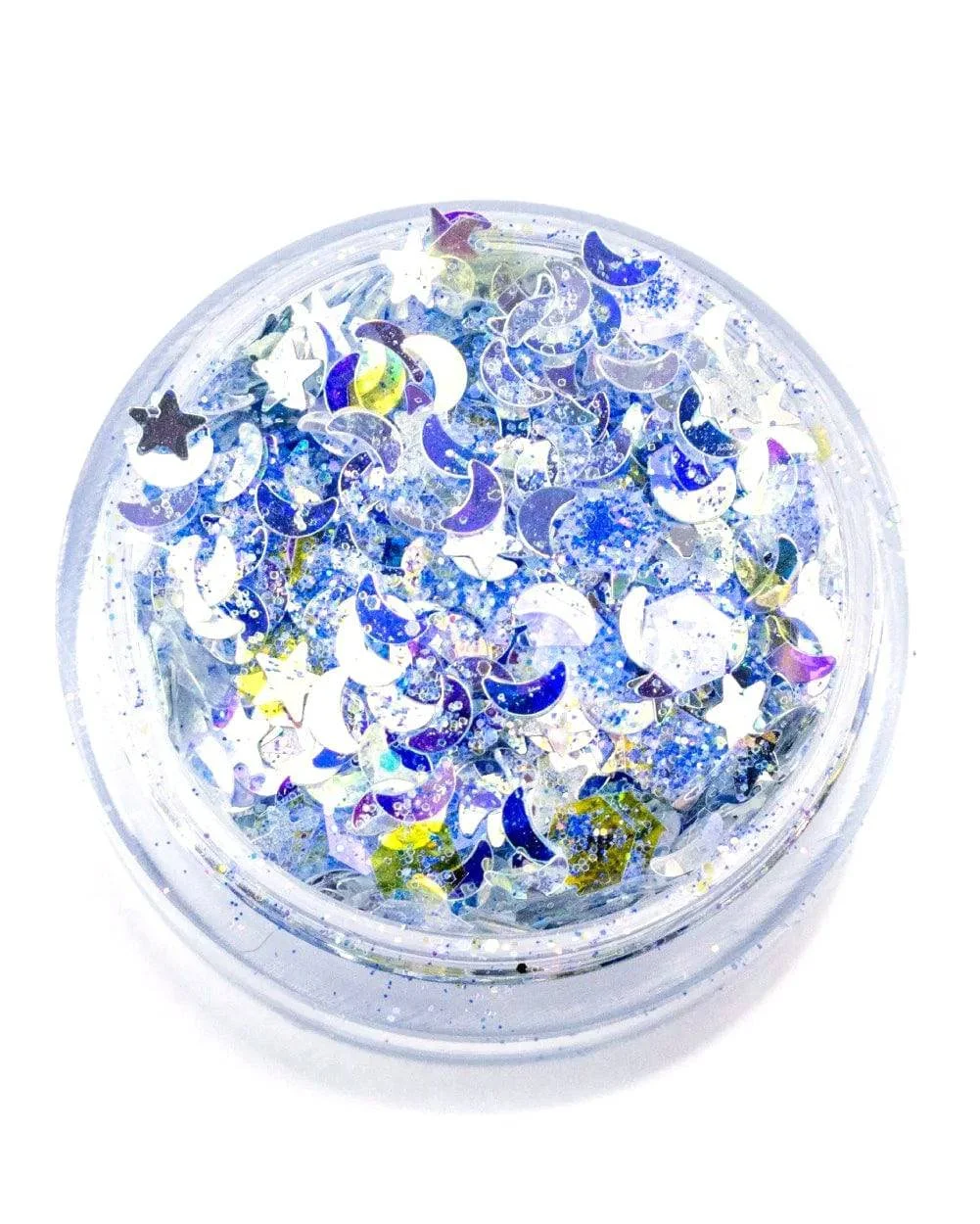 Zenon Chunky Glitter with Glow-in-Dark Stars and Silver Moons