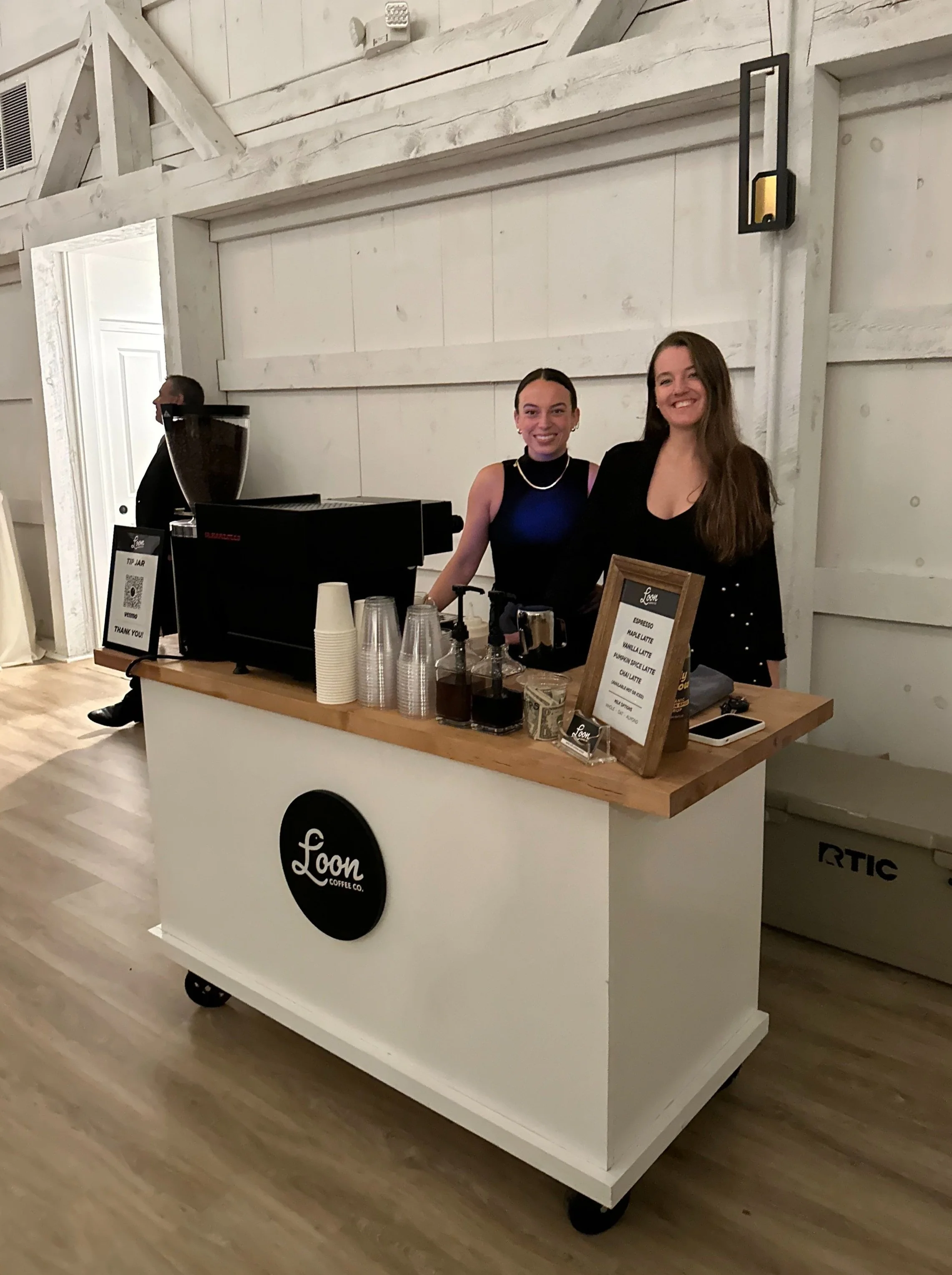 espresso bar for maine summer wedding