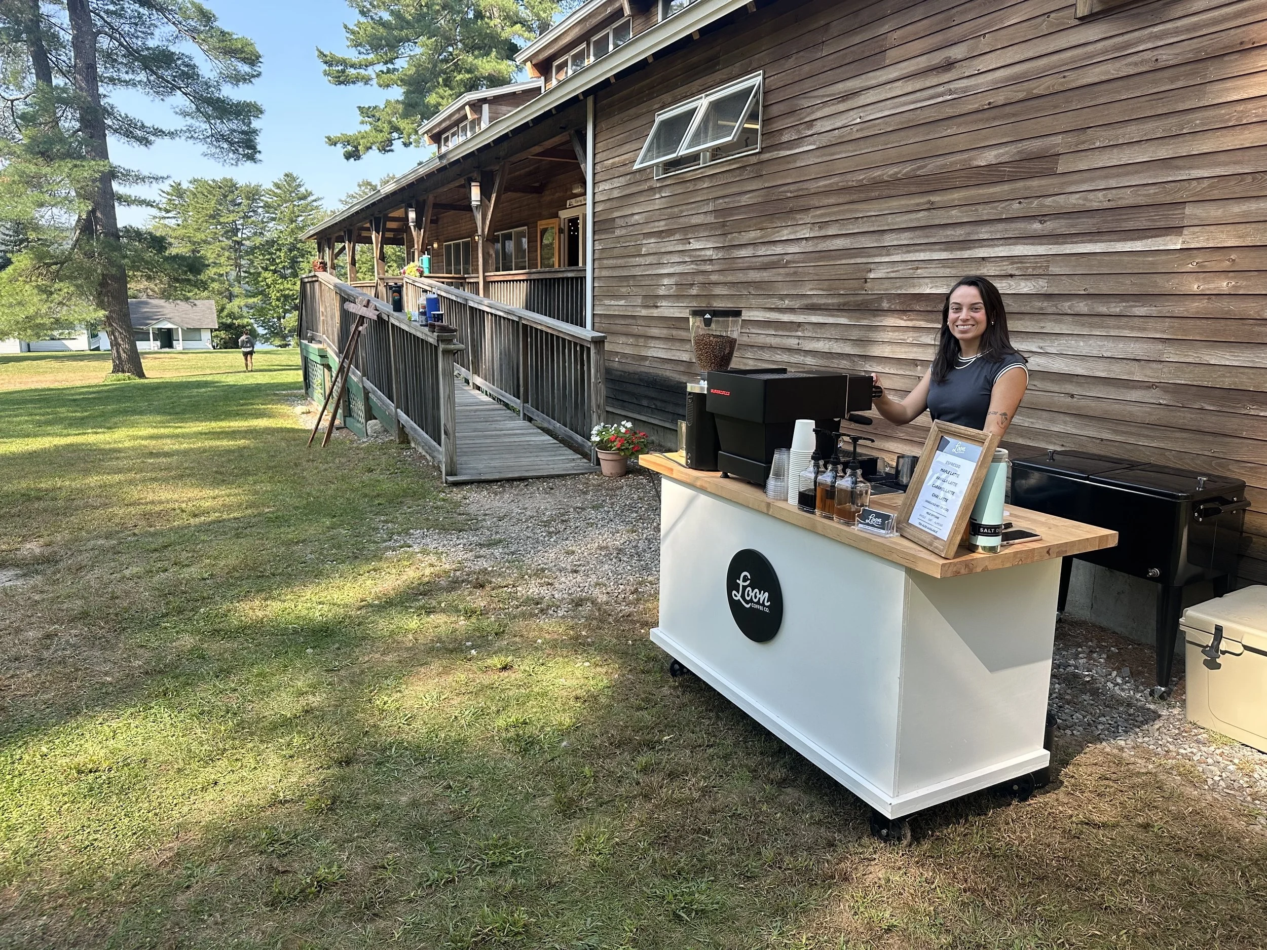 espresso and coffee cart for wedding brunch in maine