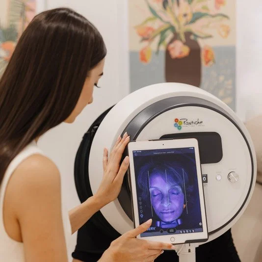 Patient having a consultation before a lip filler treatment in Brisbane