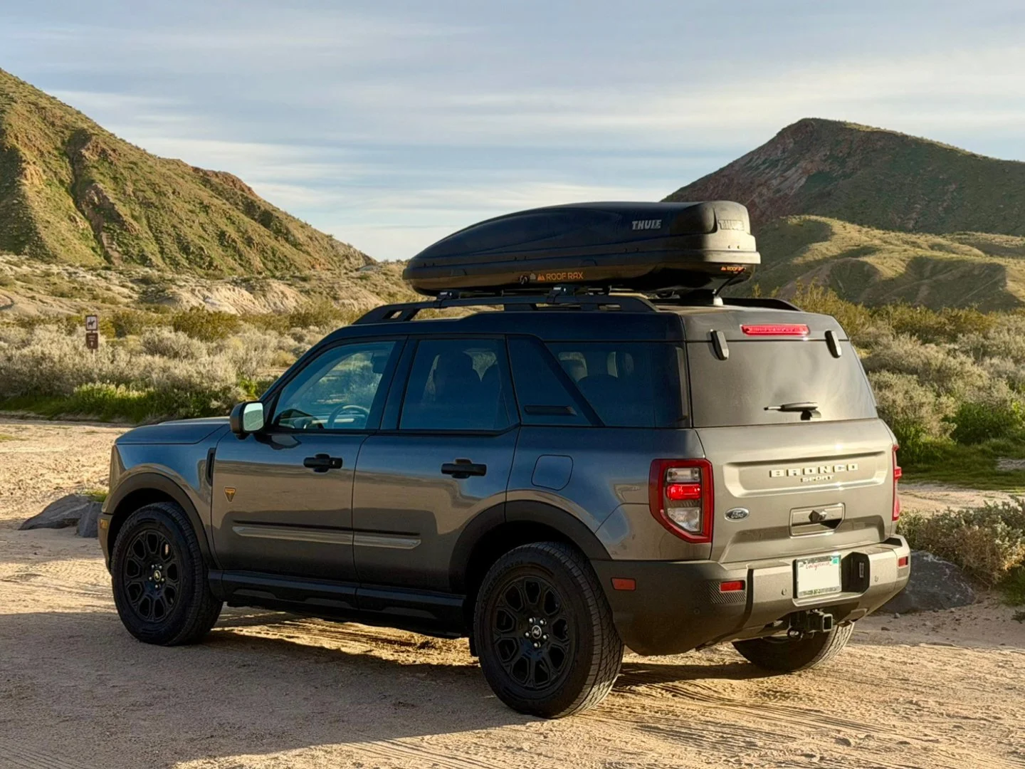Ford Bronco with roof cargo box installed by Roof Rax