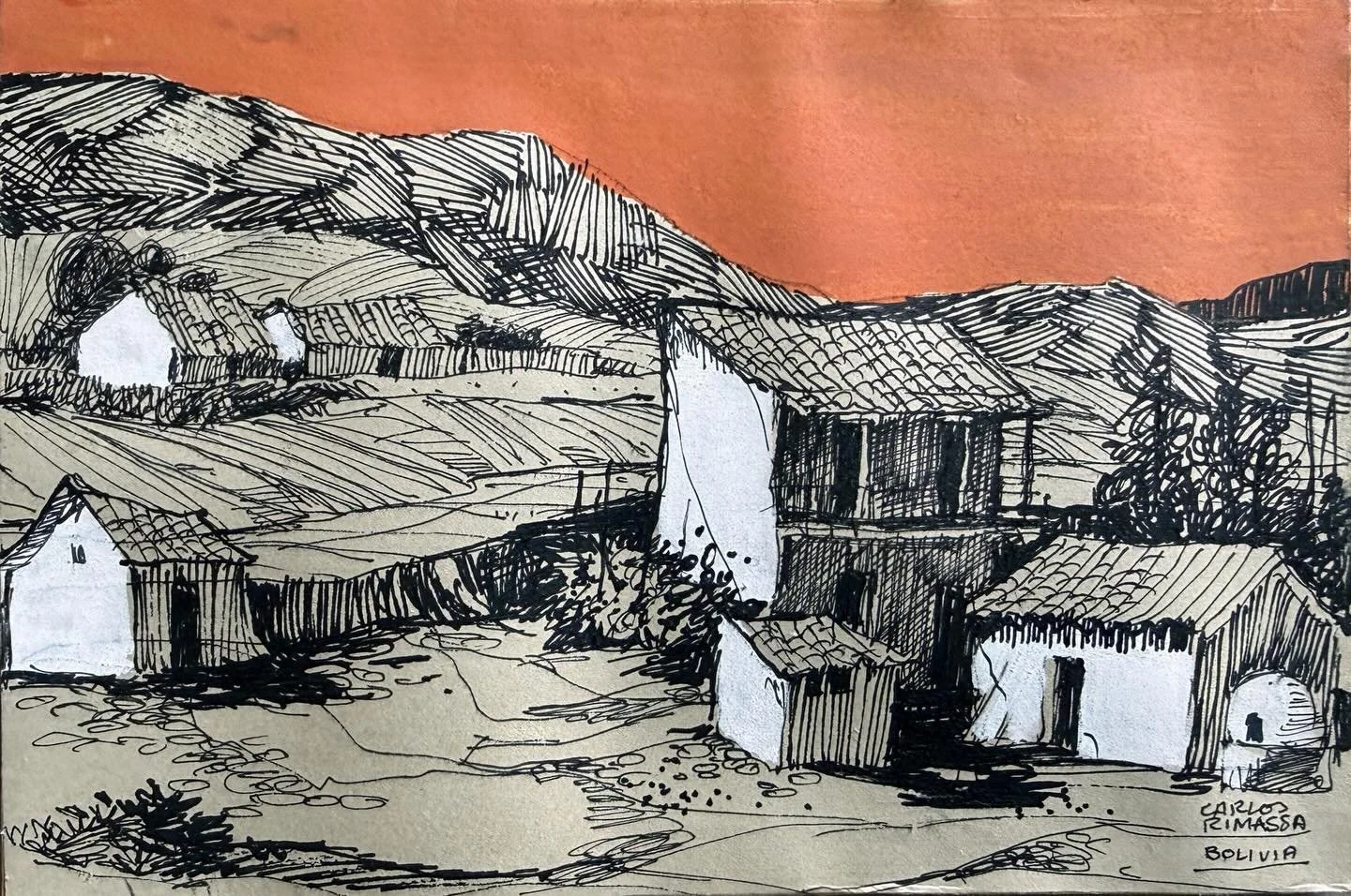 Mar&iacute;a Cristina Page was born in Cochabamba, Bolivia, a city that sits in a valley ringed by mountains not unlike the Rogue Valley where she now calls home.
This painting of those mountains is the work of Bolivian artist Carlos Rimassa, a dear 