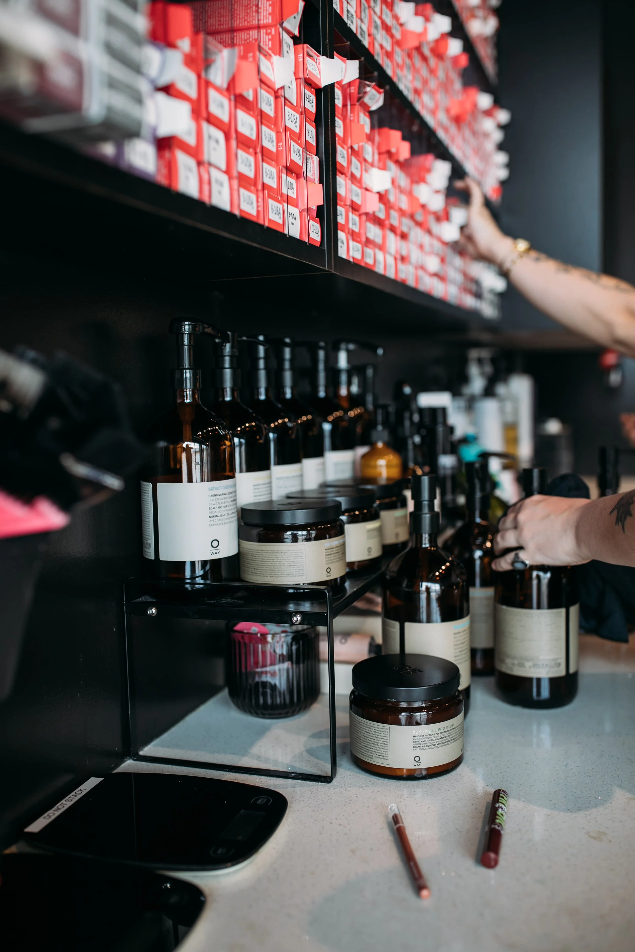 The color bar at The Hair Lab in st. louis.