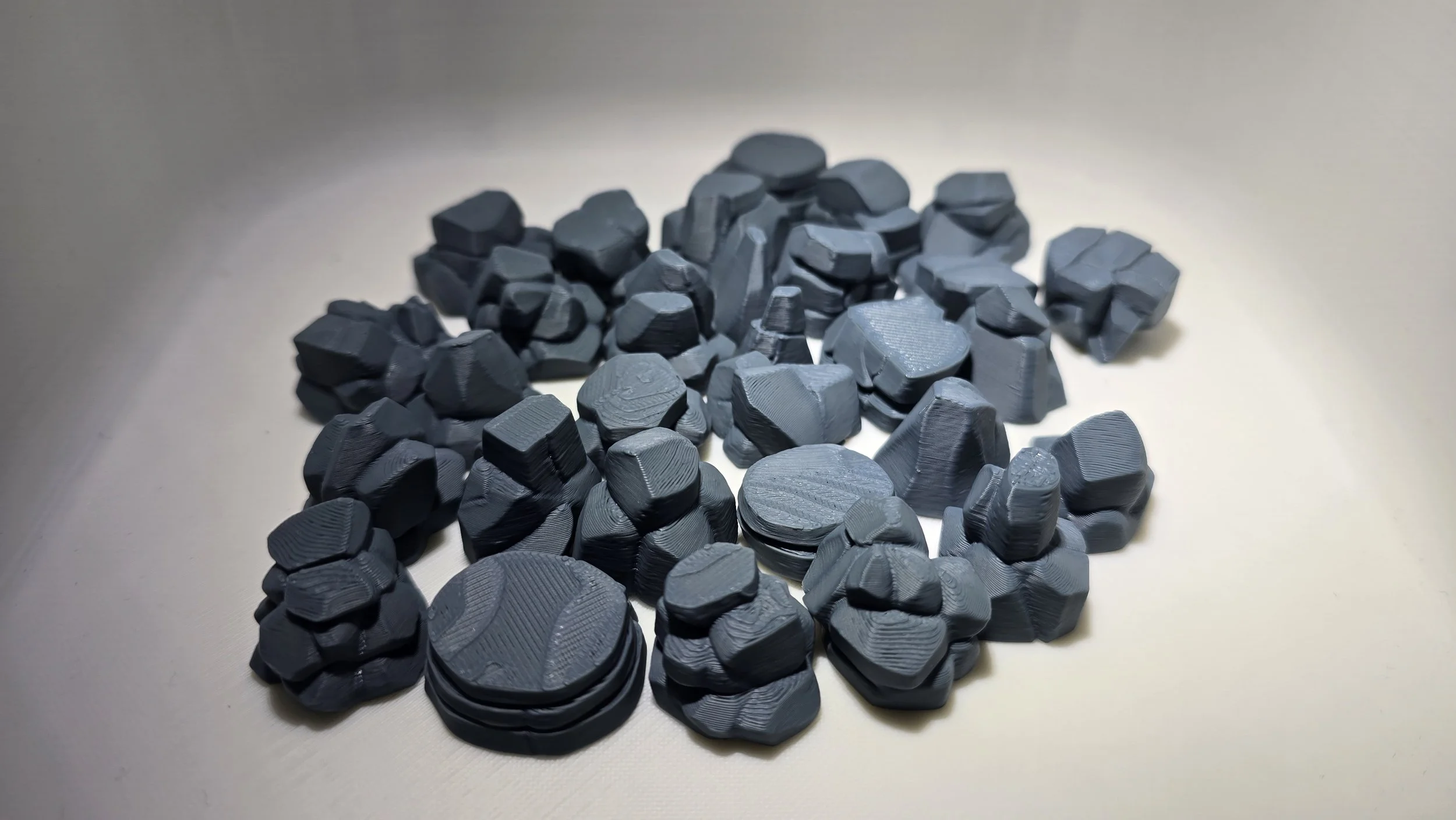 30x 3D Printed Miniature Rock Formations – Tabletop Terrain Scatter for D&D