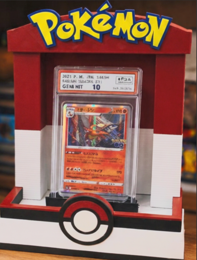 Pokemon Card Display Stand Pokeball Style Desk Holder Collector Display