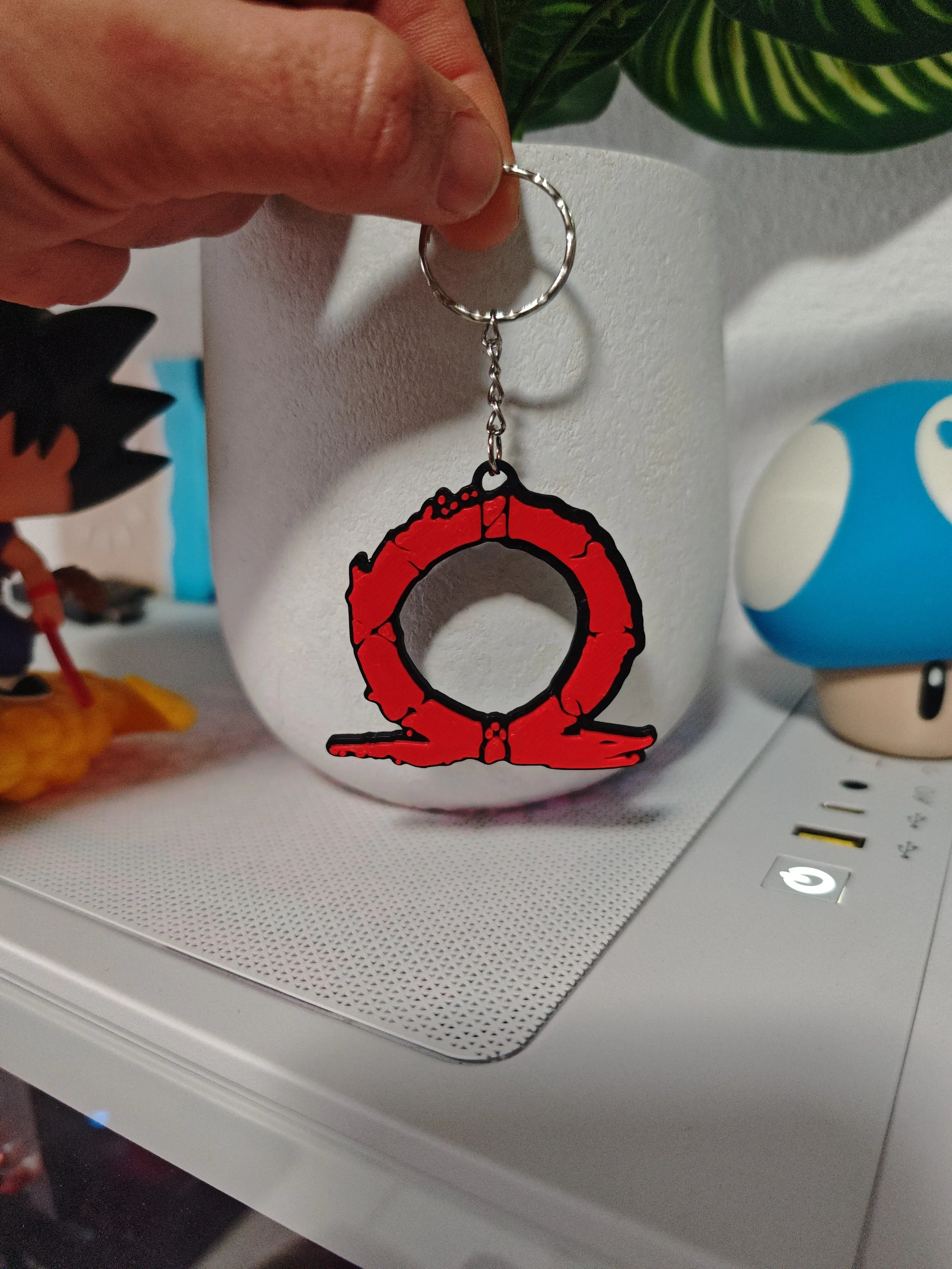 Omega Symbol Keychain Kratos Inspired God of War Style Keyring