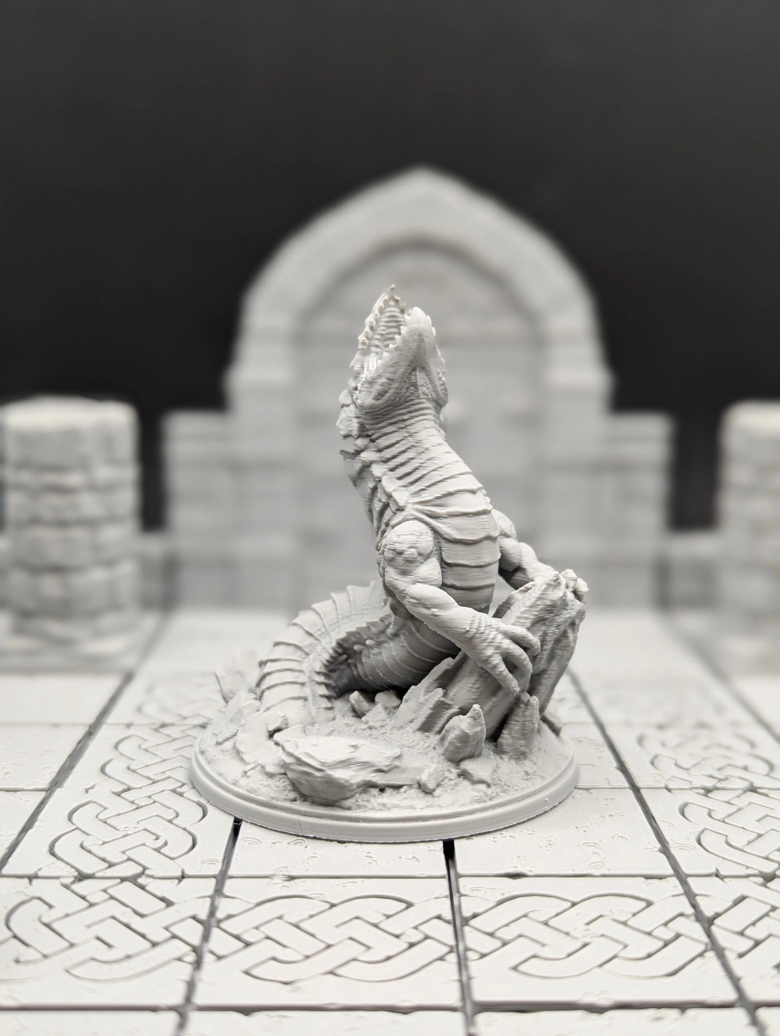 Stone Dragon Wyrmling Miniature 60mm x 50mm – 3D Printed DnD RPG Monster