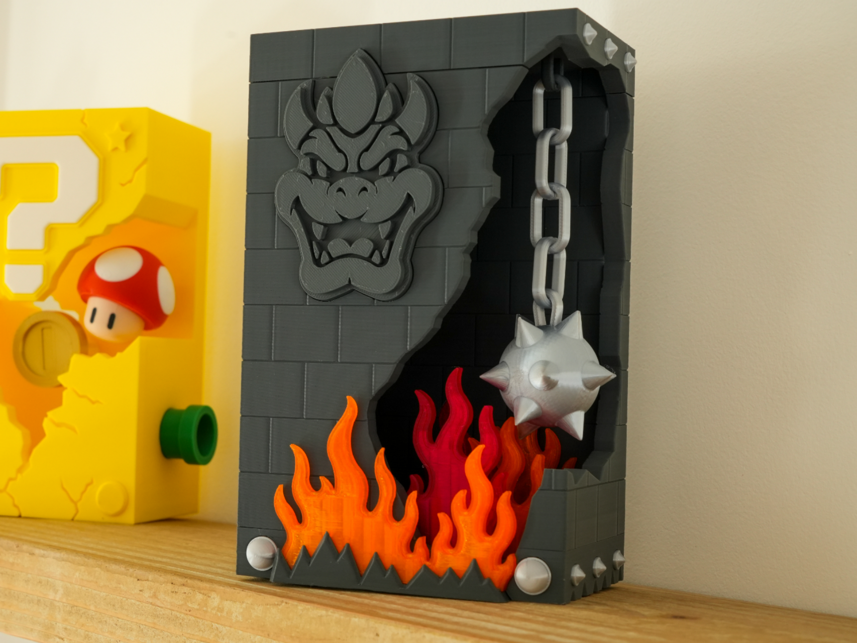 Bowser Inspired Broken Brick Display | 19cm (approx) 3D Printed | Villain Castle
