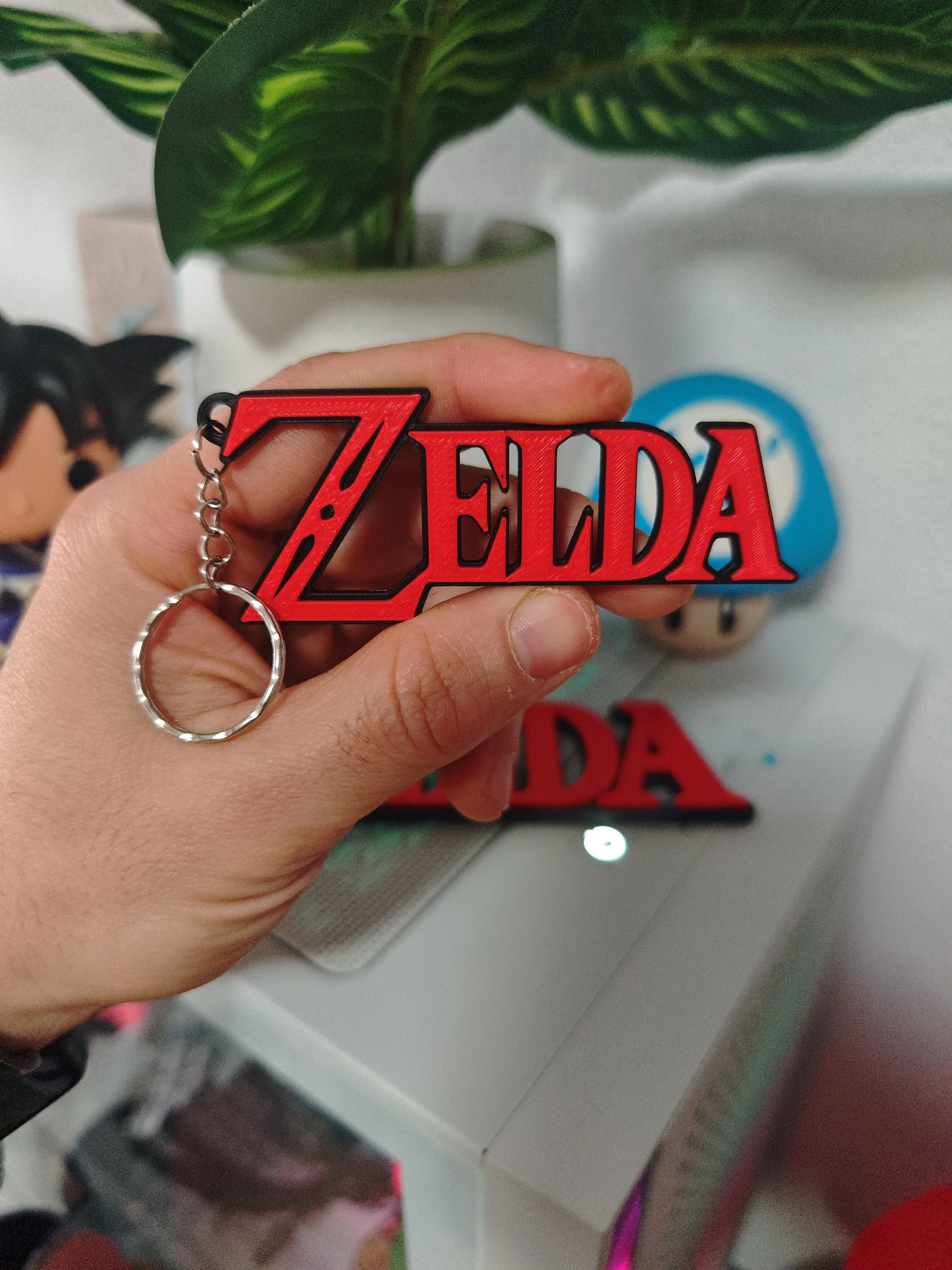 Legend of Zelda “ZELDA” Red Logo Keyring – 3D Printed Gaming Keychain Gift