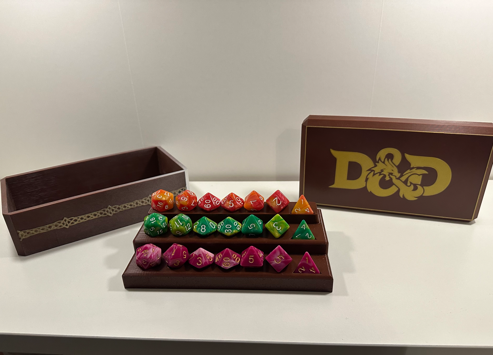 Dice Storage Box With Tray RPG Dice Holder Dice Display Case Tabletop