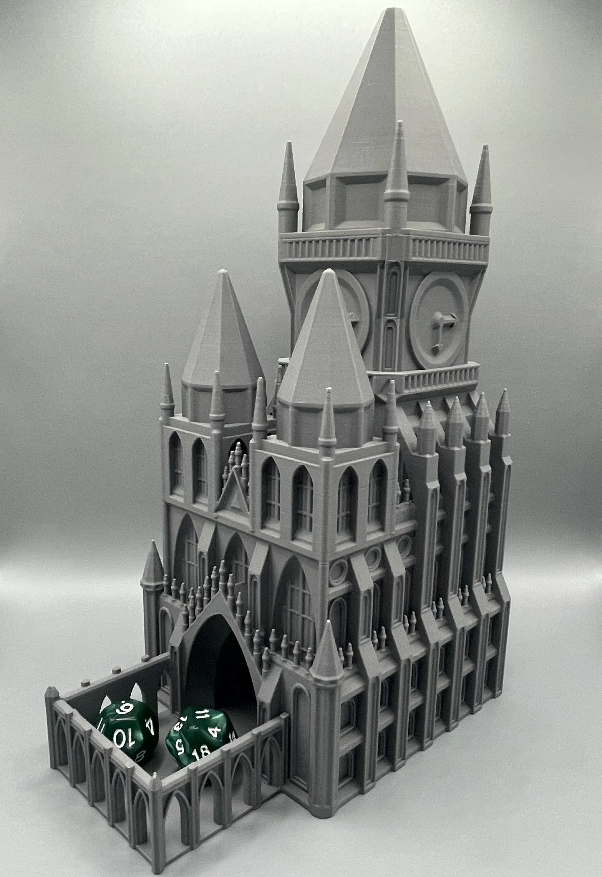 Gothic Castle Dice Tower Removable Spire Dice Tray DnD RPG Roller