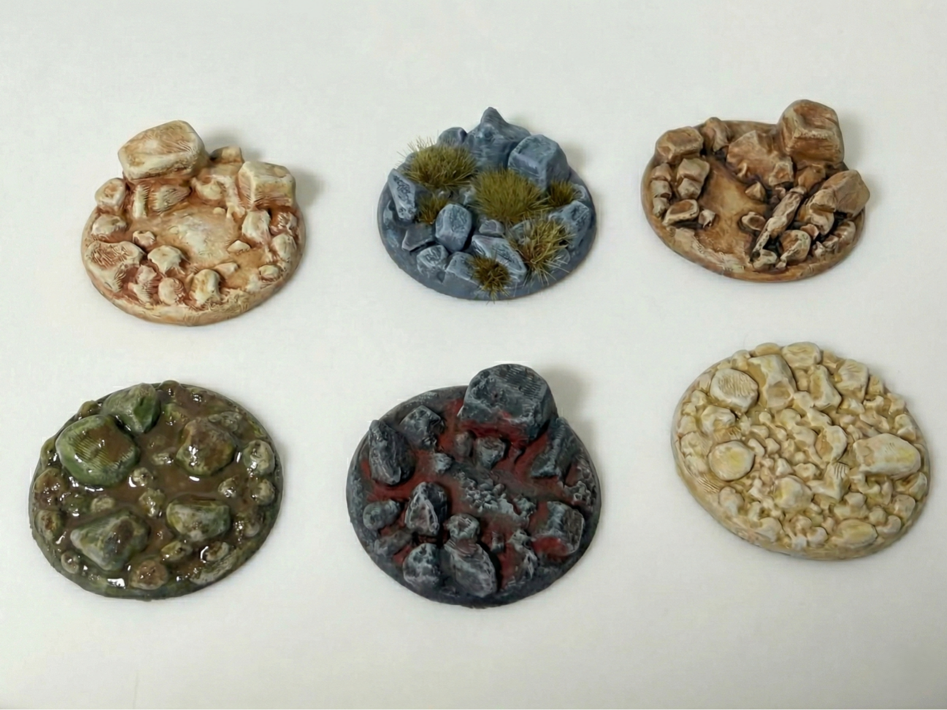 6x 32mm Stone Miniature Bases for Painting DnD Tabletop RPG Terrain