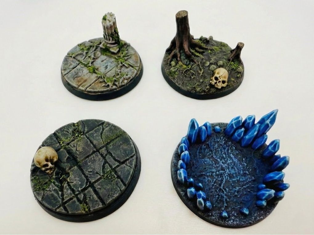 12x 28mm Mixed Fantasy Miniature Bases for DnD RPG Painting