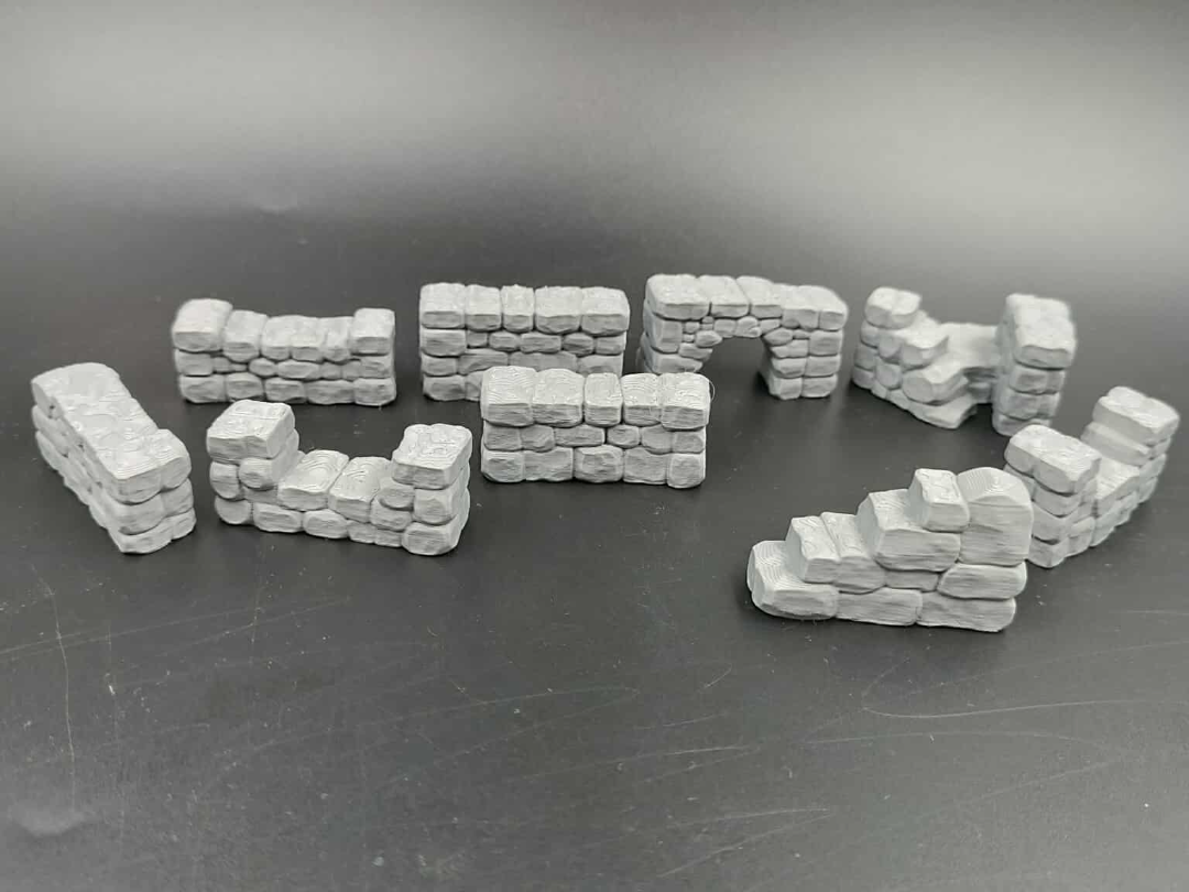 17pc Modular Stone Wall Terrain Set for DnD Tabletop RPG Dungeon