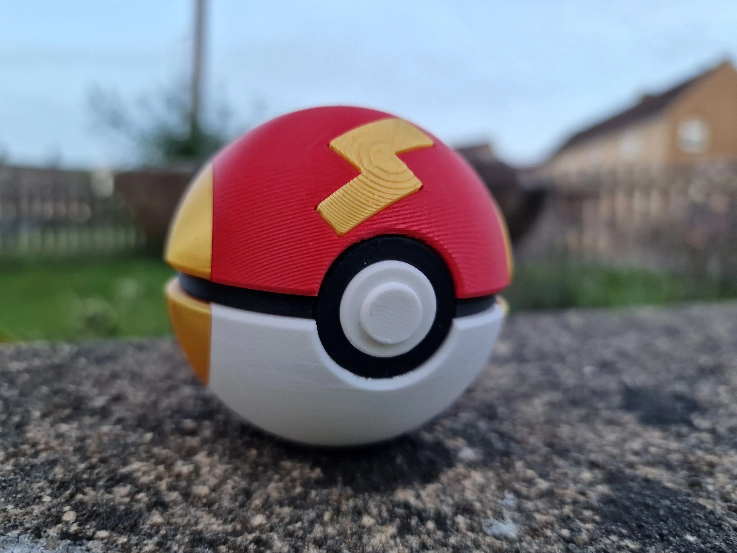 Fast Ball Pokéball Style Collectible Display Sphere Gaming Inspired Desk Ornament