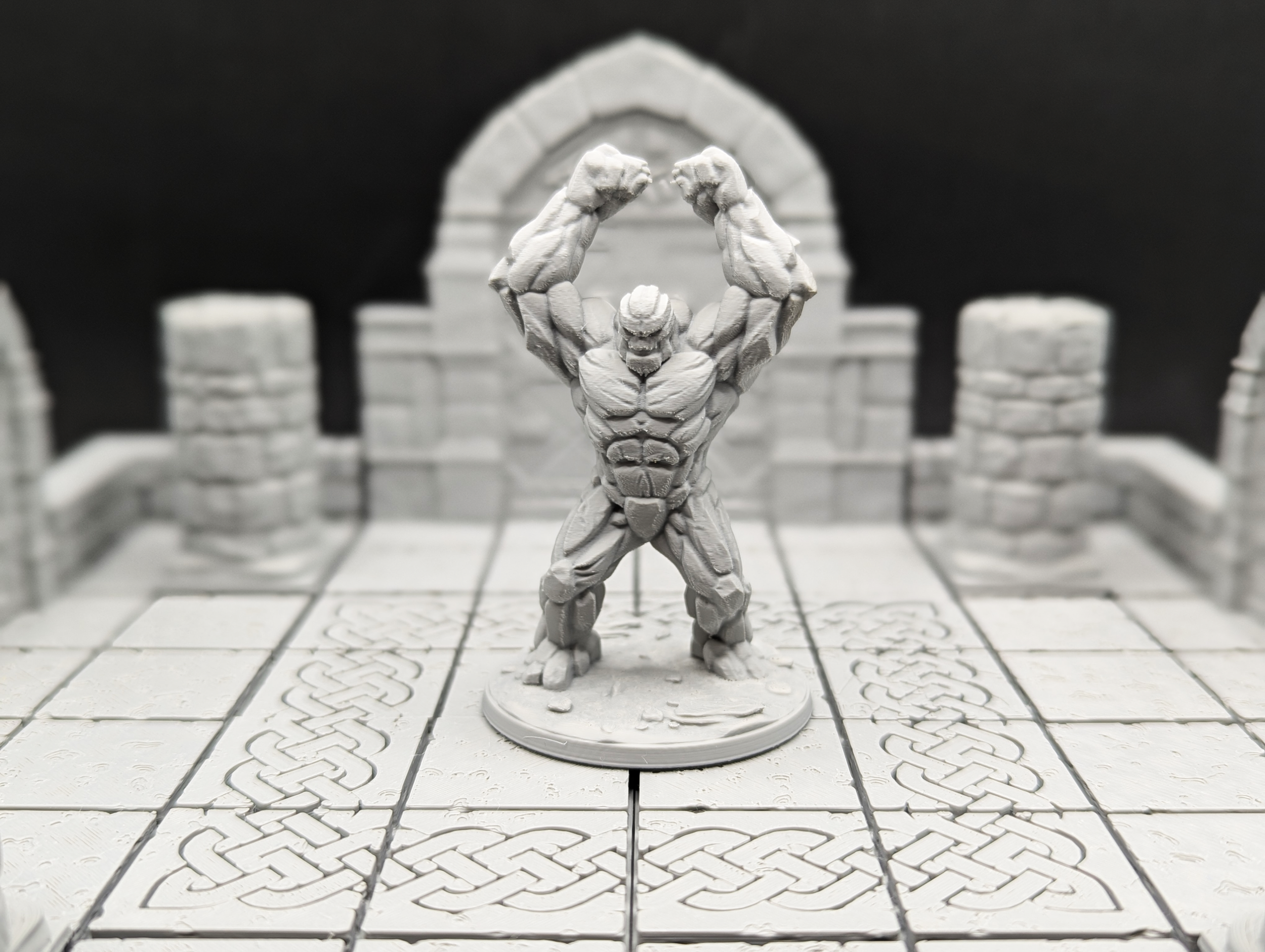 Stone Titan Miniature 70mm x 42mm – 3D Printed D&D RPG Monster