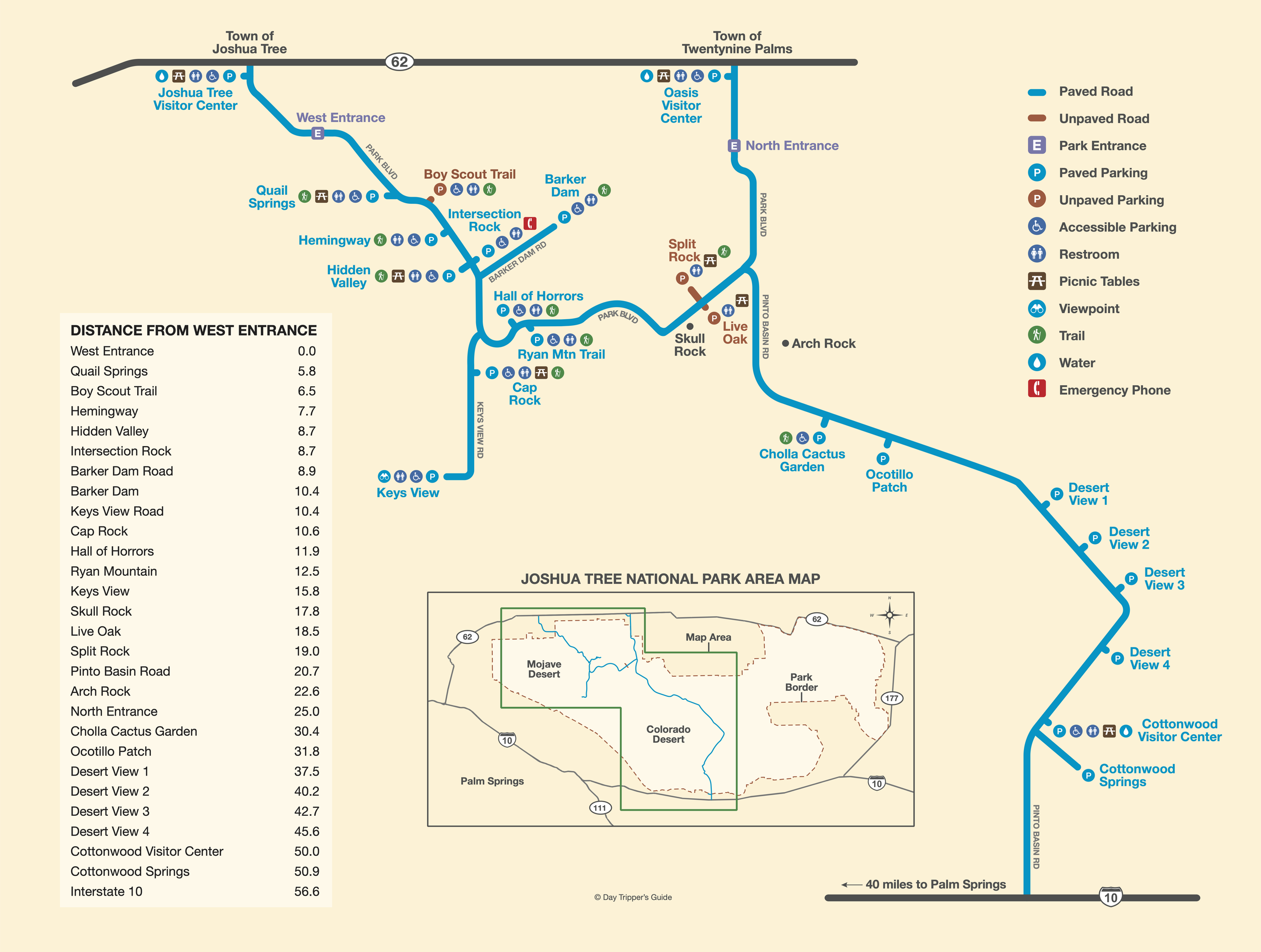 Custom Map of Joshua Tree National Park