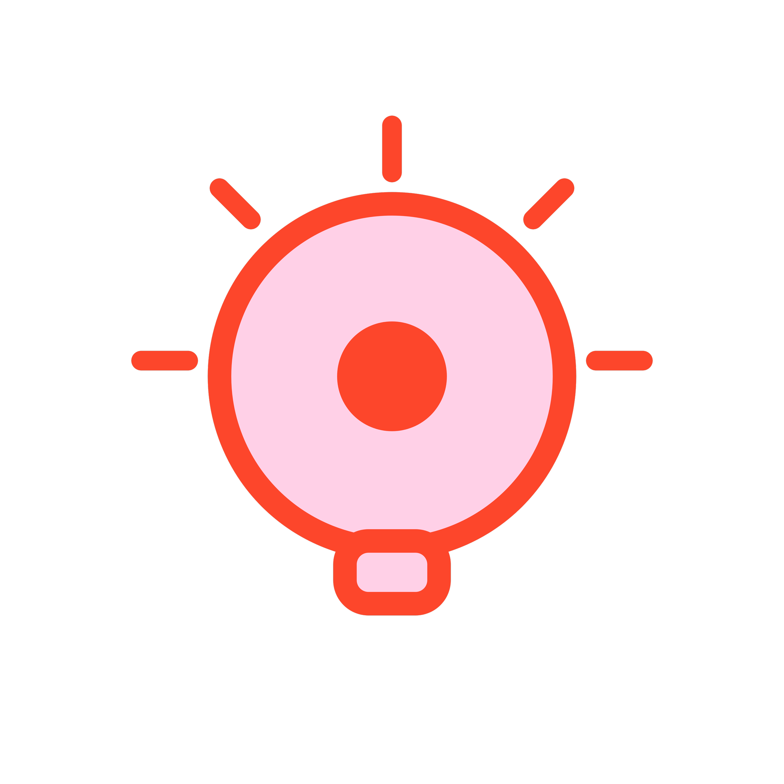 Red and pink siren or emergency flashing light on a black background.