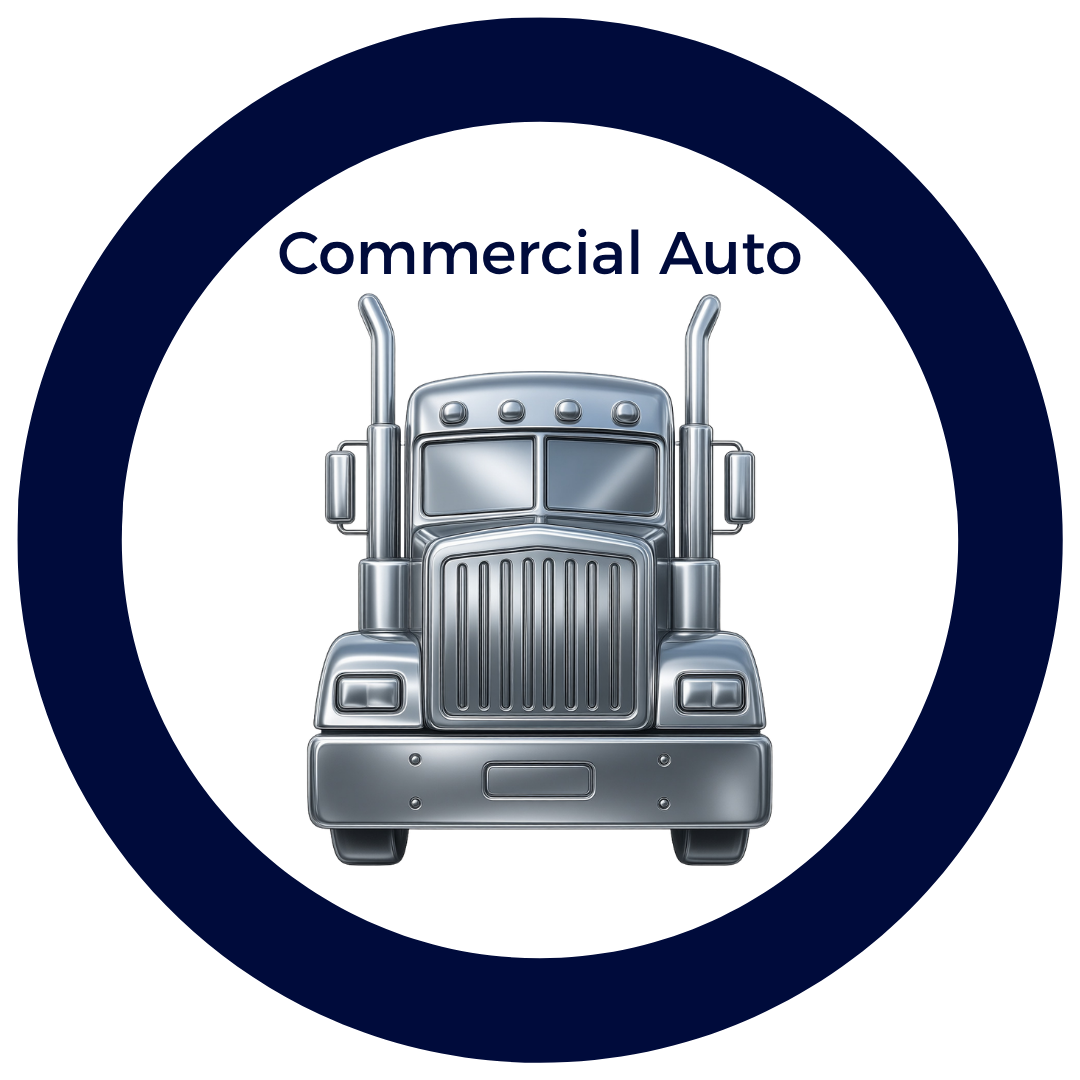 Digital illustration of a metallic semi-truck head-on view against a dark blue background.