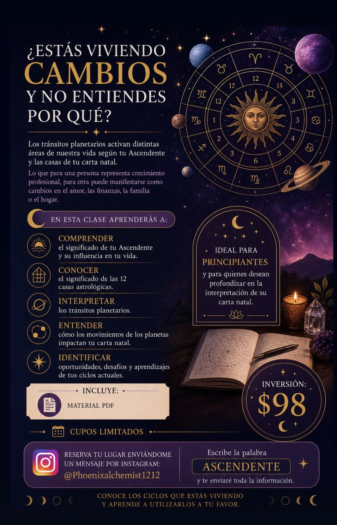 Comprende tu Carta Natal: Ascendente, Casas y Tránsitos Planetarios