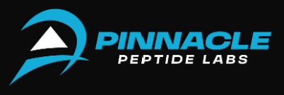Pinnacle Peptide Labs logo with a stylized swoosh and text in blue and white.