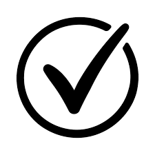 A checkmark inside a circle