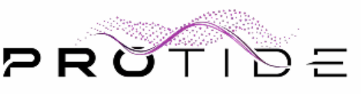 Proteide logo in black and purple with a stylized purple wave design.