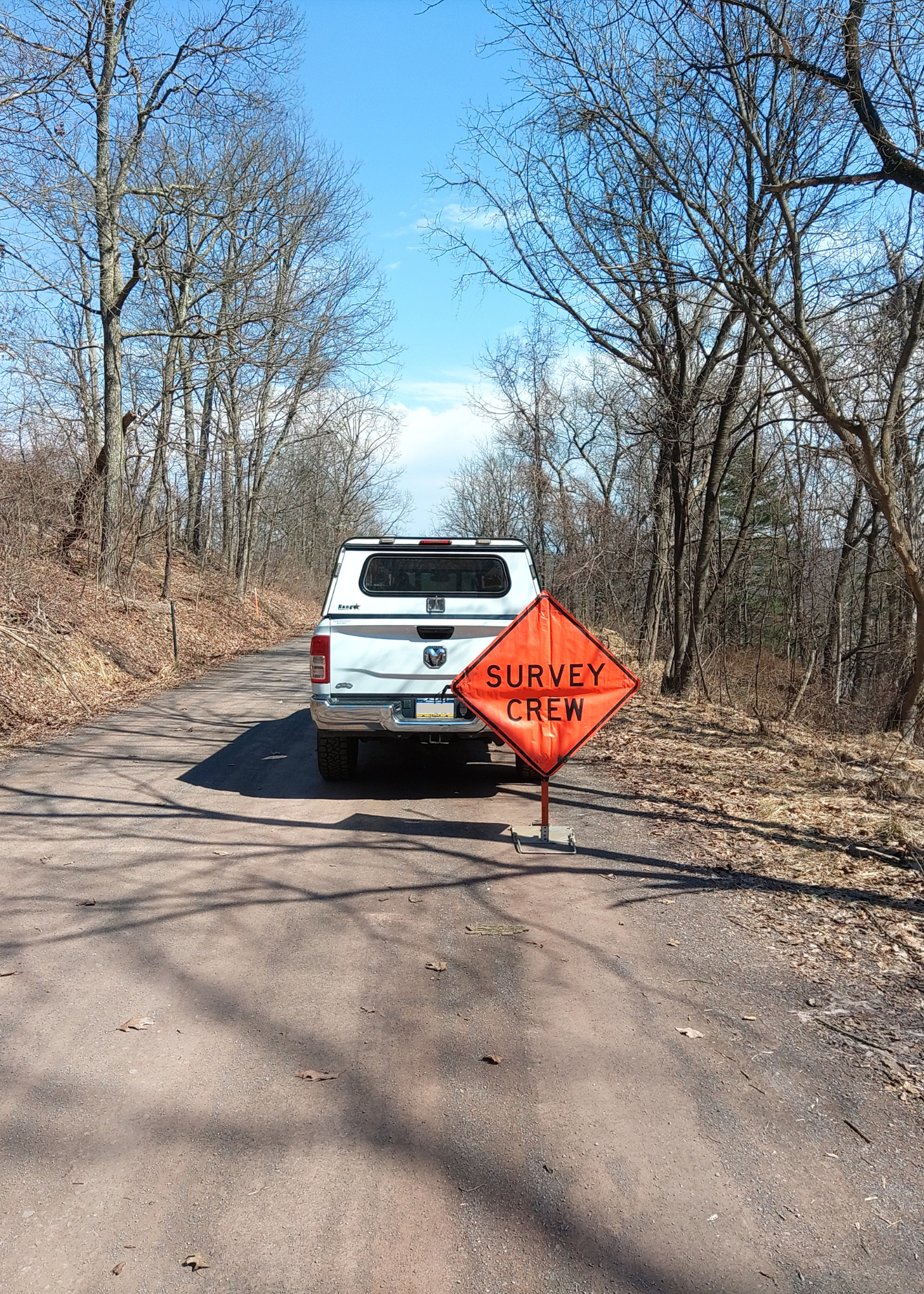 Field survey vehicle on site in Northeastern Pennsylvania for land service support.