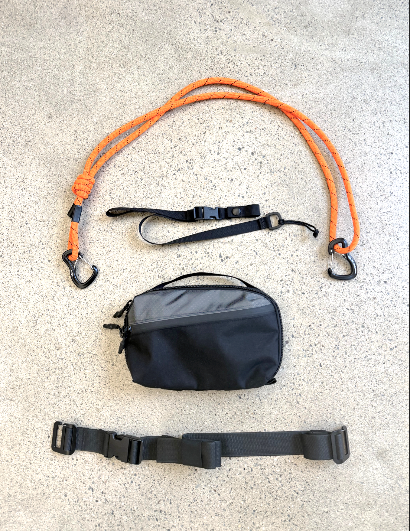 OTE Safe Travels - CCW + Faraday Pocket Sling Bag-  Black/Grey/Orange