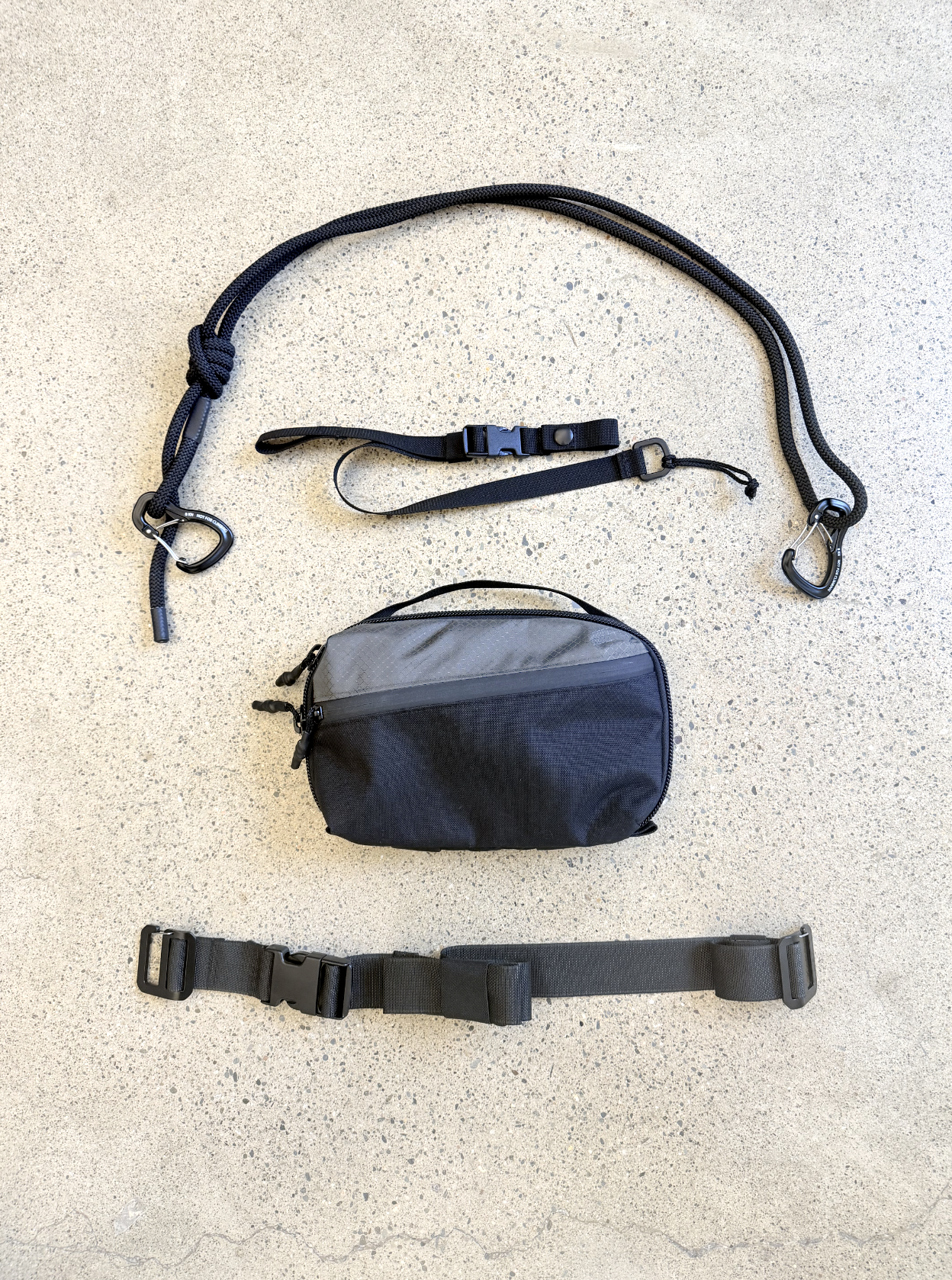 OTE Safe Travels - CCW + Faraday Pocket Sling Bag-  Black/Grey/Black