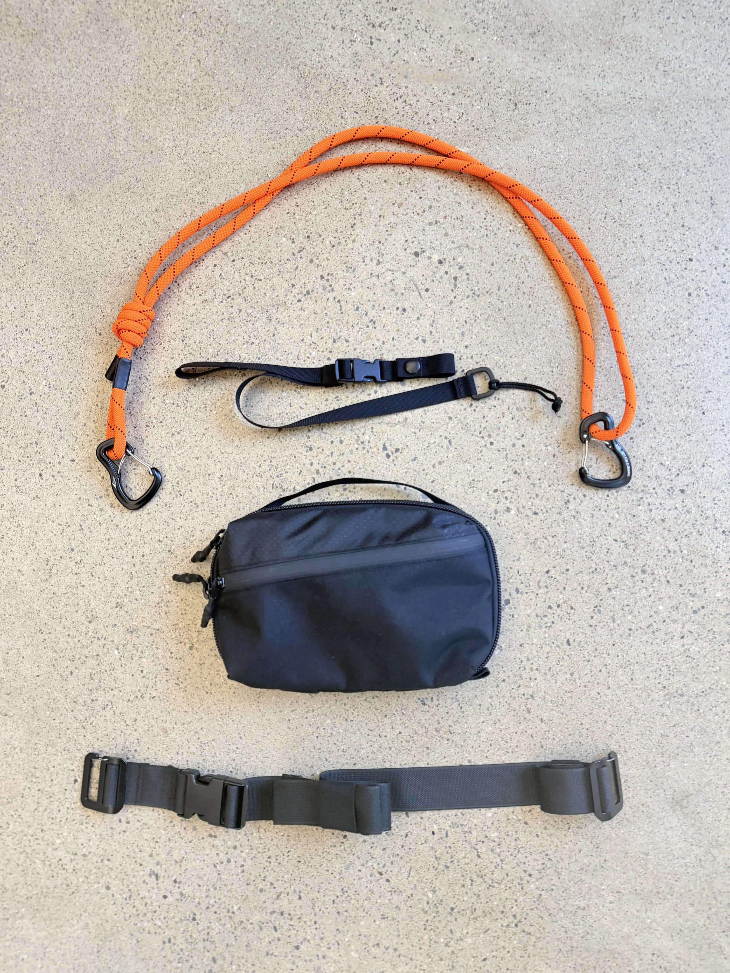 OTE Safe Travels - CCW + Faraday Pocket Sling Bag-  Black/Black/Orange