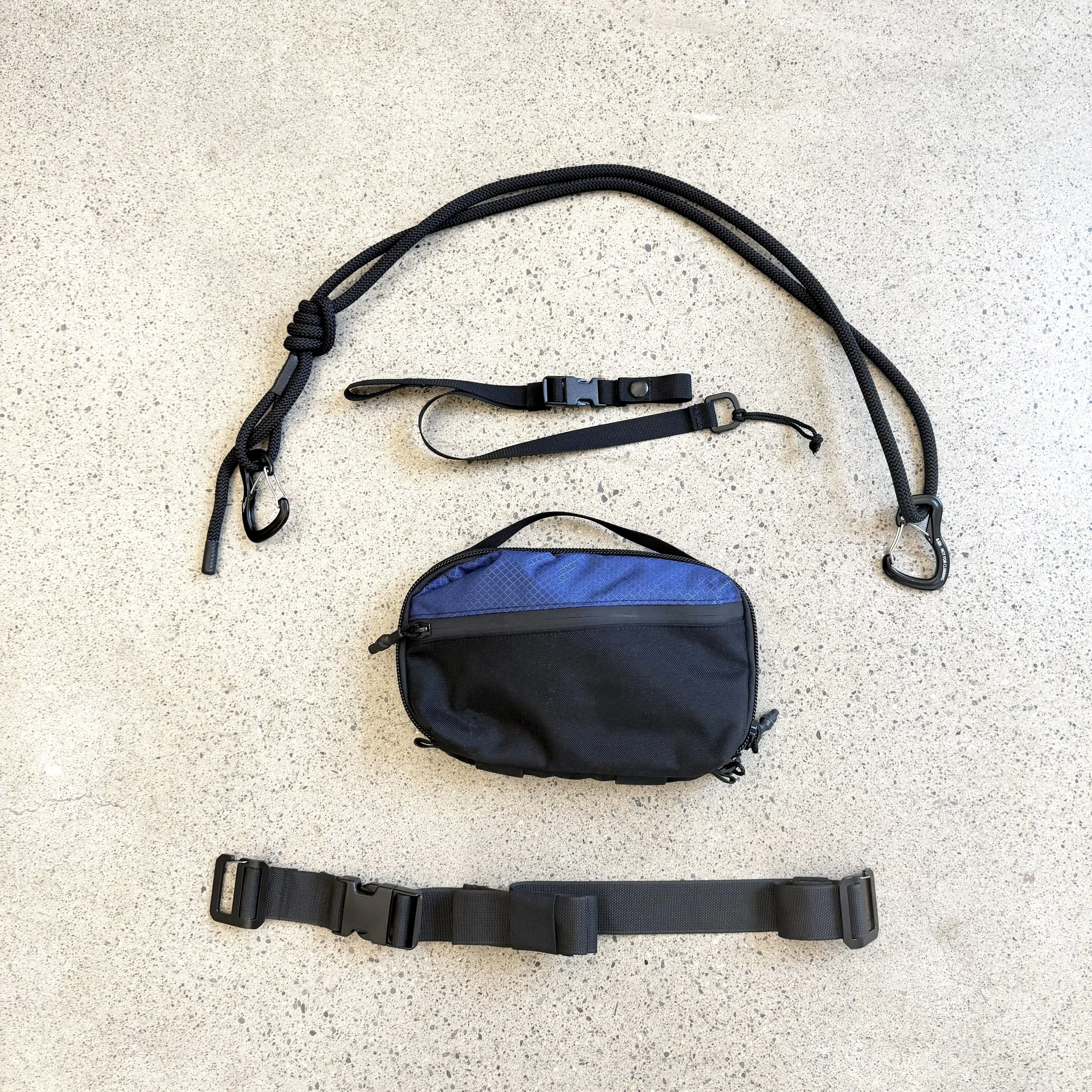 OTE Safe Travels - CCW + Faraday Pocket Sling Bag-  Black/Blue/Black