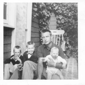 Roderick Arbuckle Smith, with sons Rick, Dave, and Tony. I was only that gleam in his eye.&nbsp;