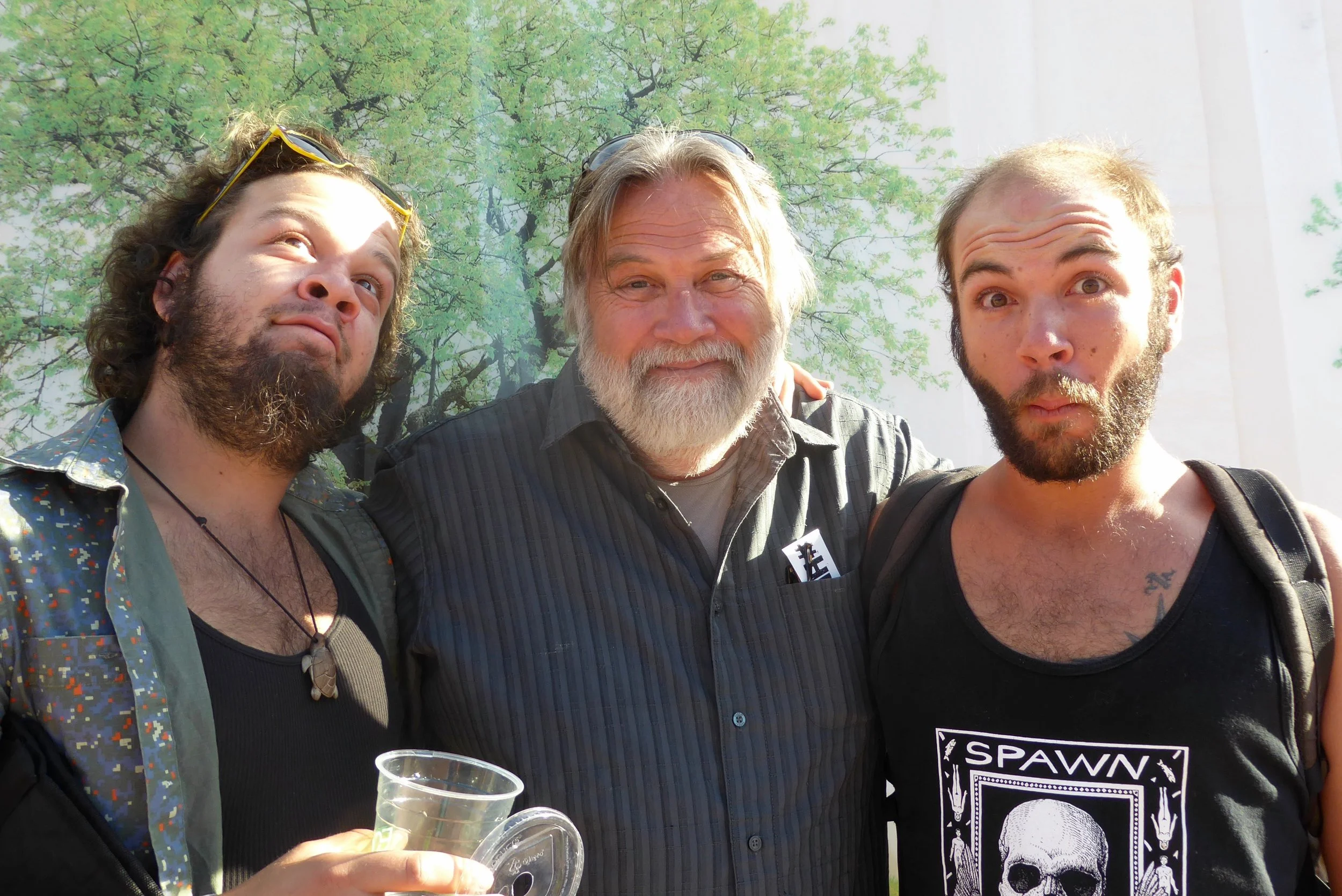 Three Planet Bluegrass Boys: Matthew, Christopher, and Nate. Family among the family.