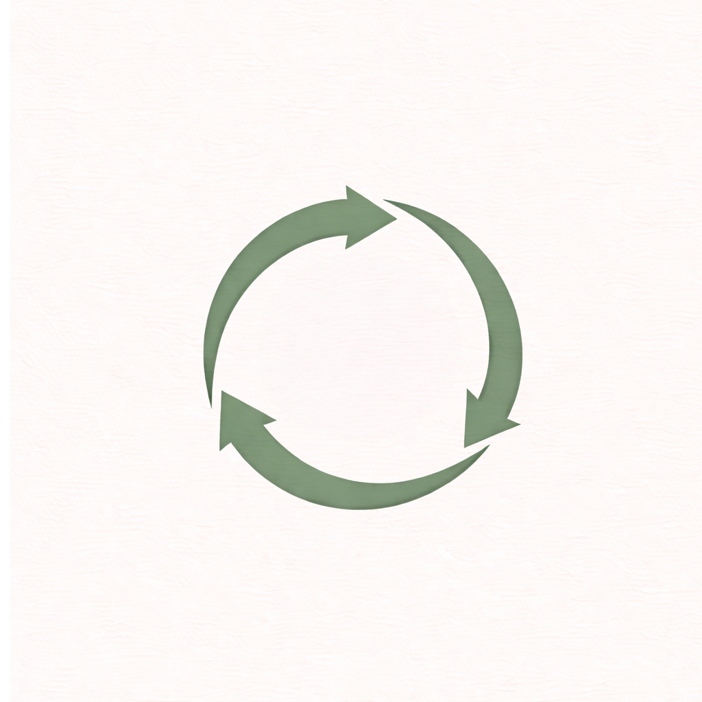 Green circular arrows forming a cycle on a plain white background.