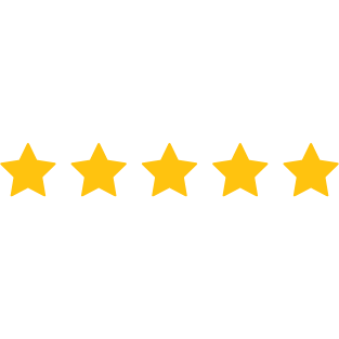Five gold stars arranged in a horizontal line.