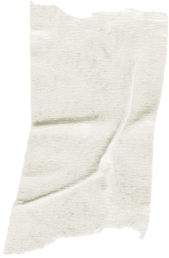 Decorative element on page: a torn piece of white paper with a slightly textured surface.